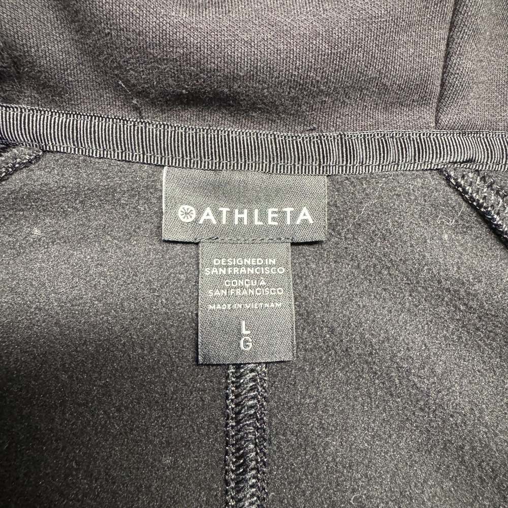 Athleta Full Zip‎ Jacket Black Hooded Lightweight Active Running Gym Men's Large - Picture 4 of 11